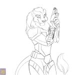  anthro armor clothed clothing felid foxenawolf fur gun hair half-closed_eyes lion looking_at_viewer male mammal narrowed_eyes pantherine ranged_weapon solo star_wars tail tail_tuft tuft weapon 