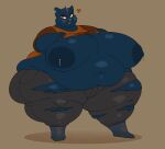  &lt;3 2023 anthro areola belly big_belly big_breasts blue_areola blue_body blue_fur blue_nipples bodily_fluids breasts clothed clothing clothing_lift domestic_cat felid feline felis female fur hi_res highlights_(coloring) huge_breasts lactating mae_borowski mammal milk navel night_in_the_woods nipples notched_ear obese obese_anthro obese_female open_mouth overweight overweight_anthro overweight_female red_eyes scheibutts shirt shirt_lift simple_background solo topwear torn_clothing whiskers 