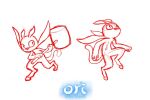  2022 3_fingers 4_ears ambiguous_gender anthro fingers glowing glowing_body hammer logo long_ears long_tail magic magic_user monochrome multi_ear novada_drawing orb ori_(ori) ori_(series) red_and_white signature sketch solo tail tools unguligrade unguligrade_anthro unguligrade_legs 
