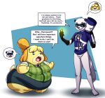  absurd_res animal_crossing anthro body_swap domestic_ferret duo english_text female forced fupa genitals hi_res hitem humanoid isabelle_(animal_crossing) keno9988 male mammal mustelid musteline nintendo overweight penis pussy slim small_penis text transformation true_musteline upskirt weasel 