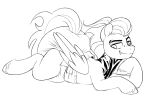  clothed clothing diaper diaper_fetish dread_(oc) equid equine eyebrow_scar fan_character fangs hasbro hi_res hooves line_art mammal my_little_pony notched_eyebrow pegasus scar shuphle tattoo teeth wearing_diaper wings 