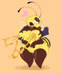  2023 4_arms ambiguous_gender antennae_(anatomy) anthro arthropod bee bodily_fluids breast_grab breast_squeeze breasts disembodied_hand dripping duo female female/ambiguous female_focus food front_view full-length_portrait genital_fluids genitals groping_breasts groping_from_behind hand_on_breast hi_res honey_(food) hymenopteran insect lactating lactating_honey looking_pleasured multi_arm multi_limb nipples non-mammal_breasts non-mammal_nipples nude nylonheretic open_mouth portrait pussy pussy_juice pussy_juice_drip slightly_chubby solo_focus standing wide_hips yellow_body 