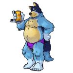  1:1 2021 alcohol anthro artmutt australian_cattle_dog bandit_heeler barefoot bedroom_eyes beer beverage beverage_can black_pawpads black_paws blue_body blue_ears blue_eyebrows blue_eyes blue_fur blue_hair blue_nose blue_tail bluey_(series) bulge can canid canine canis cattledog chubby_anthro chubby_male clothed clothing container detailed domestic_dog ear_fur english_text eyebrows feet fluffy fluffy_tail fur fur_hair gesture glistening glistening_eyes glistening_nose hair half-closed_eyes hand_on_hip happy herding_dog holding_beverage holding_object long_tail male mammal mostly_nude multicolored_body multicolored_ears multicolored_fur multicolored_tail musclegut muscular narrowed_eyes navel nipples pastoral_dog pawpads paws pecs pinky_out pose raised_arm seductive shadow short_hair simple_background slightly_chubby slightly_chubby_anthro slightly_chubby_male smile solo speedo standing swimwear tail tan_ears text thick_thighs toony topless topless_anthro topless_male two_tone_body two_tone_fur two_tone_tail whiskers white_background yellow_body yellow_fur yellow_skin 