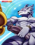  anal balls bandai_namco butt digimon digimon_(species) erection franubis genitals hi_res humanoid_genitalia humanoid_penis male muscular muscular_male penis wargreymon weregarurumon 