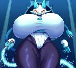  anthro bedroom_eyes big_breasts black_body blush breasts clothing darkner deltarune felid feline female floating_hands haiyan hi_res holding_object holding_whip huge_breasts huge_hips huge_thighs hyper hyper_breasts looking_at_viewer machine mammal narrowed_eyes open_mouth robot seductive shirt solo tasque_manager thick_thighs topwear undertale_(series) whip wide_hips yellow_eyes 