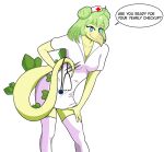  2023 alpha_channel anthro bent_over blue_eyes blush breasts cleavage clothed clothing dialogue digital_drawing_(artwork) digital_media_(artwork) dinosaur english_text female fingers goodbye_volcano_high green_body green_hair green_scales hair hat headgear headwear hi_res leaning leaning_forward legwear long_tail looking_at_viewer medical_instrument nurse nurse_clothing nurse_hat nurse_headwear ornithischian reptile scales scalie scientific_instrument short_hair simple_background smile snoot_game_(fan_game) snout solo spikes spikes_(anatomy) stegosaurian stegosaurus stella_(gvh) stethoscope tail talking_to_viewer text thigh_highs thyreophoran transparent_background unknown_artist 