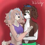  absurd_res anthro canid canine canis cockapoo coral_(paw_patrol) domestic_dog duo embrace female hi_res hug huge_filesize male mammal mixed_breed moby_(paw_patrol) mobywidebody paw_patrol portuguese_water_dog 