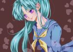  1girl botan_(yu_yu_hakusho) closed_mouth heart heart_background heart_in_eye highres long_hair looking_at_viewer school_uniform smile solo symbol_in_eye yu_yu_hakusho 