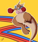  abstract_background absurd_res anthro boxing_gloves clothing female flotianchroma handwear hi_res kangaroo kangaroo_(video_game) katy_(kangaroo) macropod mammal marsupial solo 