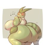  big_breasts big_butt breasts butt female flygon generation_3_pokemon hi_res lightmizano nintendo pokemon pokemon_(species) short_stack simple_background singing solo thick_thighs 