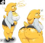  absurd_res alphys anthro big_breasts bottomwear breasts butt cleavage clothed clothing eyewear female glasses gomezcat hi_res lips lipstick makeup nerd nipple_outline nipple_slip nipples non-mammal_breasts non-mammal_nipples reptile scalie scientist sexy_eyes skirt solo tail thick_bottom_lip thick_thighs undertale_(series) 