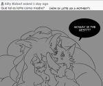  9_tails azoth_(macchiato_fox) belly blush bodily_fluids cheek_tuft embrace facial_tuft fangs female feral fluffy fluffy_chest generation_1_pokemon generation_8_pokemon hair hi_res hug latte_(macchiato_fox) long_ears long_hair long_tail macchiato_fox male mother mother_and_child mother_and_son multi_tail nickit ninetales nintendo parent parent_and_child pokemon pokemon_(species) small_paws smile son speech_bubble tail tears teeth text tuft 