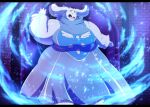  2023 anthro big_breasts bodily_fluids bovid breasts brick_wall caprine chubby_anthro chubby_female claws clothed clothing dress fangs female fur goat hi_res looking_at_viewer magic mammal monster open_mouth overweight overweight_anthro overweight_female robthehoopedchipmunk slightly_chubby solo standing tears teeth tongue toriel undertale_(series) wall_(structure) 