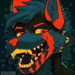  absurd_res ailurid blakixtekzer_(artist) drugs headshot_(disambiguation) hi_res icon mammal neon pills red_panda smile 