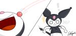  absurd_res animal_humanoid anthro cdrspark demon exclamation_point female feral force_feeding forced gulp_(sound_effect) hi_res humanoid kuromi lagomorph lagomorph_humanoid leporid leporid_humanoid mammal mammal_humanoid onegai_my_melody rabbit sanrio solo swallowing 