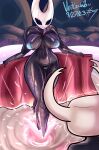  absurd_res anthro areola arthropod big_breasts black_body black_eyes blue_areola blue_nipples blue_pussy breasts duo empty_eyes eyelashes female genitals hi_res hollow_knight hornet_(hollow_knight) hot_spring huge_breasts insect male navel nipples nude partially_submerged pussy red_towel standing_in_water team_cherry the_knight_(hollow_knight) thick_thighs towel towel_on_head veilzebub water white_body wide_hips 