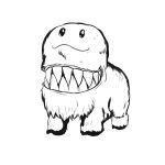  ambiguous_gender eldritch_abomination feral fluffy_pony fluffy_pony_(species) innshiprion jellenheimer sharp_teeth simple_background smile solo teeth white_background 