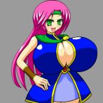  bad_source breasts bursting_breasts cleavage faris_scherwiz final_fantasy final_fantasy_v gigantic_breasts green_eyes happy headband huge_breasts impossible_clothes impossible_shirt l_suc_(artist) large_breasts looking_at_viewer open_mouth princess purple_hair shirt tight_clothes 