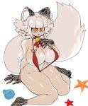  anthro asterozoan big_breasts big_butt big_tail bikini blush blush_lines breasts butt catmaid_(cibastion) cibastion clothing domestic_cat echinoderm felid feline felis female fur hair hand_on_breast hi_res huge_breasts huge_butt huge_thighs looking_at_viewer mammal marine navel open_mouth orange_eyes seashell shell side_boob simple_background sitting sling_bikini solo starfish swimwear tail tanned thick_thighs white_body white_fur white_hair 