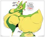  &lt;3 absurd_res ambiguous_gender antennae_(anatomy) anthro arthropod_abdomen belly big_belly big_breasts big_butt blush breasts butt dialogue duo female frown generation_5_pokemon green_body hi_res huge_breasts huge_butt hyper hyper_belly hyper_butt laugh leavanny looking_back morbidly_obese morbidly_obese_anthro morbidly_obese_female multicolored_body nintendo obese obese_anthro obese_female open_mouth overweight overweight_anthro overweight_female pokemon pokemon_(species) red_eyes side_boob simple_background smile sound_effects speech_bubble swadloon text veryfilthything weight_gain yellow_body 