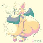  absurd_res anthro bat big_butt bodily_fluids butt clothing female footwear hi_res high_heels huge_butt jiggling lactating mammal overweight rouge_the_bat sega solo sonic_the_hedgehog_(series) sunsleptos sweat thick_thighs wide_hips 