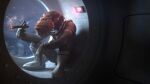  16:9 animal_humanoid cigarette digital_media_(artwork) goes_hard haplorhine hi_res humanoid in_space male mammal meme monkey primate romain_thirion sitting smoking smoking_cigarette solo space spacesuit widescreen 