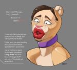  anthro bad_end badroy bimbofication bodily_fluids collar dollification drooling felid female forced huge_lips lion lips lusty_lioness_(badroy) mammal pantherine saliva sex_doll_transformation solo synthetic tears thick_lips transformation transformation_by_substance 