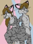  brown_hair canid canine canis crossgender domestic_cat felid feline felis female hair hybrid male male/female mammal nude selfcest square_crossover tabbiewolf tabbiewolf_(character) tasteful_nudity wolf 