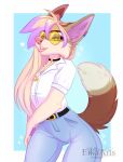  2023 anthro breasts canid canine clothed clothing digital_media_(artwork) ei-ka eyebrows eyelashes eyewear female fox glasses hi_res looking_at_viewer mammal smile solo standing 