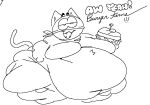  anthro atlus belly belly_overhang belly_rolls big_belly burger deep_navel dialogue domestic_cat english_text fat_rolls felid feline felis food huge_thighs hyper hyper_belly hyper_hips hyper_thighs khiropt love_handles male mammal megami_tensei megami_tensei_persona moobs morbidly_obese morbidly_obese_anthro morbidly_obese_male morgana_(persona) narrowed_eyes navel obese obese_anthro obese_male overweight overweight_anthro overweight_male sega solo text thick_thighs 