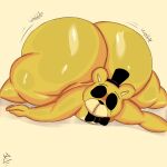  anthro bear big_butt butt five_nights_at_freddy&#039;s fur golden_freddy_(fnaf) hi_res huge_butt hyper hyper_butt male mammal scottgames solo yellow_body yellow_fur yoshuacomoyoshu 