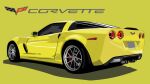  car chevrolet chevrolet_corvette_c6 highres kaiware motor_vehicle no_humans original shadow simple_background sports_car vehicle_focus vehicle_name yellow_background 