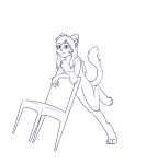  2021 ambiguous_gender anthro balancing chair chest_tuft digitigrade domestic_cat felid feline felis fluffy fluffy_tail foony fur furniture hair hi_res knee_tuft leg_tuft long_hair mammal shoulder_tuft smug solo tail tuft 