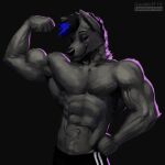  anthro biceps canid canine canis diesel_(disambiguation) flexing geewolf humanoid jock male mammal muscular pecs pose sfw solo wolf 