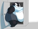  absurd_res anthro belly belly_jiggle belly_overhang belly_squish big_belly big_butt black_and_white_body bodily_fluids butt cetacean dolphin eyeless fat_rolls hi_res huge_belly huge_butt jiggling male mammal marine moobs morbidly_obese morbidly_obese_anthro morbidly_obese_male obese obese_anthro obese_male oceanic_dolphin orca overweight overweight_anthro overweight_male solo squish stuck_in_door sweat sweatdrop tight_fit toothed_whale yosioka_san 