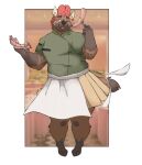 &lt;3 absurd_res angusart anthro apron bear brown_body brown_eyes brown_fur brown_nose chef_uniform clothed clothing flirting flirting_with_viewer food frohawk fur fur_markings hair hi_res hybrid hyena kitchen_utensils looking_at_viewer male mammal markings meat mr.hakkai muscular muscular_anthro muscular_male one_eye_closed plate red_hair sausage shirt solo spots spotted_body spotted_fur tail tail_markings tongue tongue_out tools topwear wink winking_at_viewer 