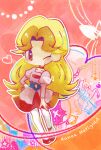  black_choker blonde_hair carousel chibi choker collarbone dress full_body heart heart_in_eye juliet_sleeves kanea_marigold long_hair long_sleeves mary_janes musical_note no_nose one_eye_closed pantyhose pink_dress planet puffy_sleeves sepia_(sepia_la_mode) shoes smile symbol_in_eye white_pantyhose yat_anshin_uchuu_ryokou 