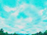  blue_sky cloud commentary_request forest gobaku_no_hito mountainous_horizon nature no_humans original outdoors scenery sky tree 