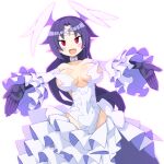  1girl black_gloves black_hair breasts choker circlet detached_sleeves disgaea fang gloves head_wings large_breasts leotard long_hair looking_at_viewer makai_senki_disgaea_6 melodia_(disgaea) non-web_source official_art open_mouth outstretched_arms photoshop_(medium) pointy_ears red_eyes slit_pupils solo spread_arms strapless strapless_leotard transparent_background white_leotard wings 