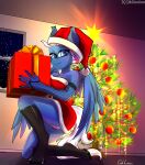  absurd_res anthro caliluminos christmas female furry gift hi_res holidays invalid_tag pegapet solo ych 