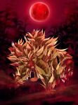  2023 blood_moon blurred_background bow_(bowhuskers) claws corn cornfield feral field food hi_res hybrid licking male plant red_eyes solo sparkcepts tongue tongue_out yellow_body 