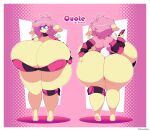  absurd_res anthro areola_outline audino big_breasts big_butt blue_sclera breasts butt cleavage clothed clothing dewy-eyedboy female generation_5_pokemon hair hi_res huge_breasts huge_butt huge_thighs hyper hyper_breasts hyper_butt hyper_thighs model_sheet nintendo phone pink_hair pokemon pokemon_(species) quote_the_audino signature solo tail text thick_thighs white_eyes yellow_body 