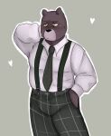  &lt;3 2023 anro anthro bear bottomwear clothing hi_res male mammal necktie pants sargento_caricias shirt simple_background slightly_chubby solo suspenders topwear unicorn_wars zadscat 