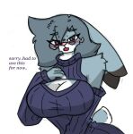  anthro big_breasts blush breasts cleavage clothed clothing disney female glassws pace-maker solo sweater topwear violet_hopps wide_hips zootopia 