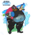  absurd_res anthro awoogasm belly clock clothed clothing digital_media_(artwork) english_text epic_games fortnite glowing gun hi_res holding_object holding_weapon jacket jewelry komodo_dragon lizard looking_at_viewer male monitor_lizard moobs onomatopoeia overweight overweight_anthro overweight_male ranged_weapon reptile rumbling_stomach scalie simple_background solo sound_effects standing text thunder_(fortnite) tongue topwear watch weapon 