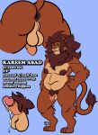  anthro anus backsack balls bent_over bodily_fluids chubby_male cum felid fluffy_balls foreskin genital_fluids genitals hi_res kareem_asad_(sketchybug) leaking_cum lion looking_at_viewer male mammal mane musclegut nipples overweight overweight_male pantherine penis presenting pubes sketchybug solo whiskers 