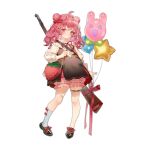  &gt;_&lt; 1girl :d aged_down animal_balloon bag balloon bandaid bandaid_on_knee bandaid_on_leg black_bow black_footwear bloomers blush bow bow_legwear brown_dress closed_mouth double_bun dress dress_bow food-themed_bag footwear_ribbon full_body girls&#039;_frontline gun gun_on_back hair_bow hair_bun heart_balloon highres holding holding_bag long_hair long_sleeves looking_at_viewer neck_ribbon official_alternate_costume official_art pink_eyes pink_hair pink_ribbon red_bow red_ribbon ribbon shiny_footwear shirt shoes simple_background single_sock smile socks solo standing star_balloon strawberry_bag thigh_strap transparent_background underwear weapon weapon_on_back white_bloomers white_shirt white_socks wz.29 wz.29_(envoy_of_sweet_dreams)_(girls&#039;_frontline) wz.29_(girls&#039;_frontline) xd zuizi 