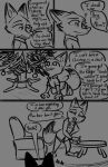  2022 anthro canid canine christmas christmas_tree comic dialogue disney female fox furniture hi_res holidays male mammal monochrome mother_(lore) mother_and_child_(lore) mother_and_son_(lore) mrs._wilde nick_wilde parent_(lore) parent_and_child_(lore) parent_and_son_(lore) plant red_fox sofa son_(lore) sparkles speech_bubble table tail tail_motion tailwag tangerine_(artist) tree young zootopia 
