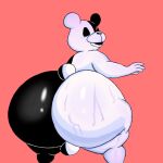  1:1 2023 4_fingers anthro balls bear big_butt biped bodily_fluids butt danganronpa fingers genitals hi_res huge_butt looking_back male mammal monokuma rear_view solo sweat sweatdrop yoshuacomoyoshu 