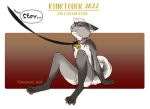  2023 anthro bell bite biting_lip biting_own_lip blush breasts canid canine claws collar dialogue digital_media_(artwork) digitigrade english_text fangs felid feline female fluffy fluffy_tail genitals hi_res hybrid kinktober leash leashed_collar mammal obedient offscreen_character petplay pink_nose pivoted_ears pupcat pussy reclining roleplay sare_(character) shaking signature simple_background sitting small_breasts solo speech_bubble spread_legs spreading tail teeth text toe_claws trembling yellow_eyes 